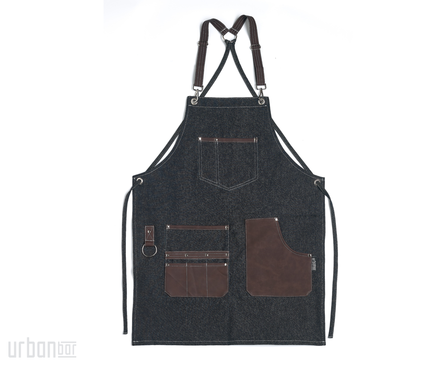 Delantal 100% Denim con detalles en piel III