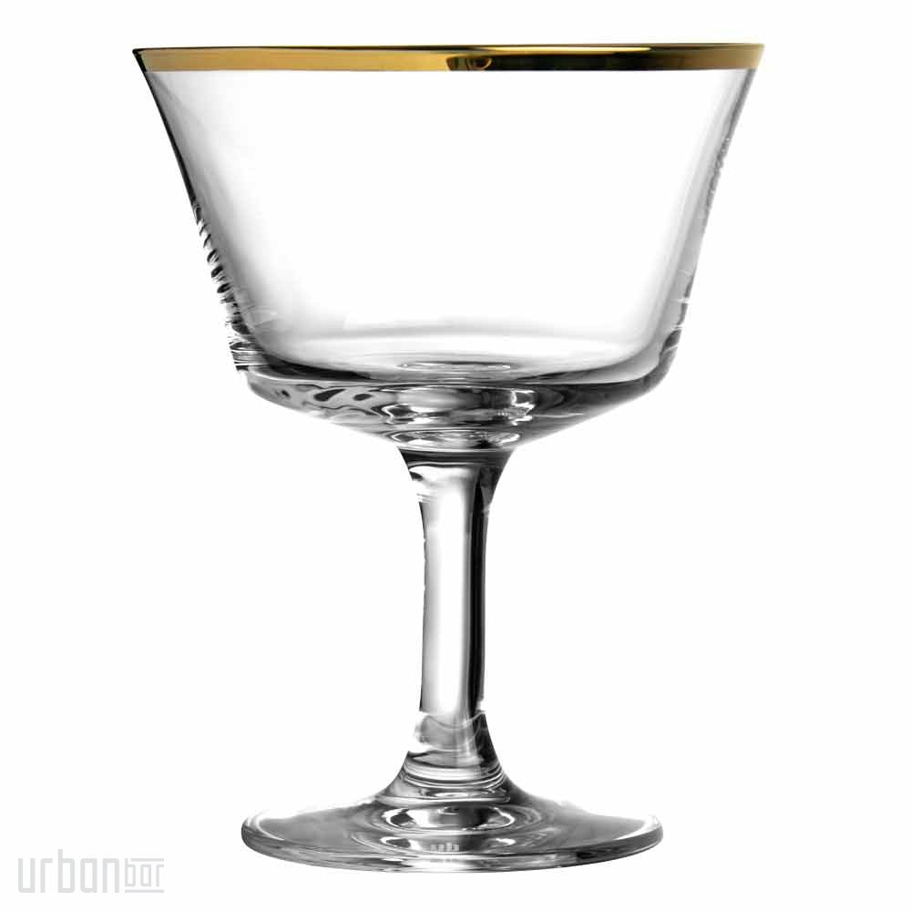 Copa de cóctel con borde dorado y espumoso, 20 cl