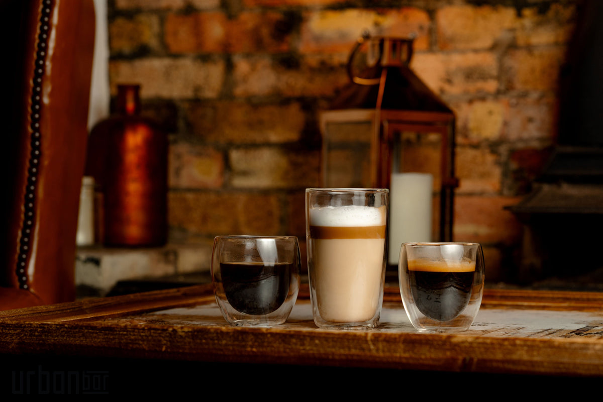 Vasos de café Napoli cortos de doble pared de 15 cl (caja de 2)
