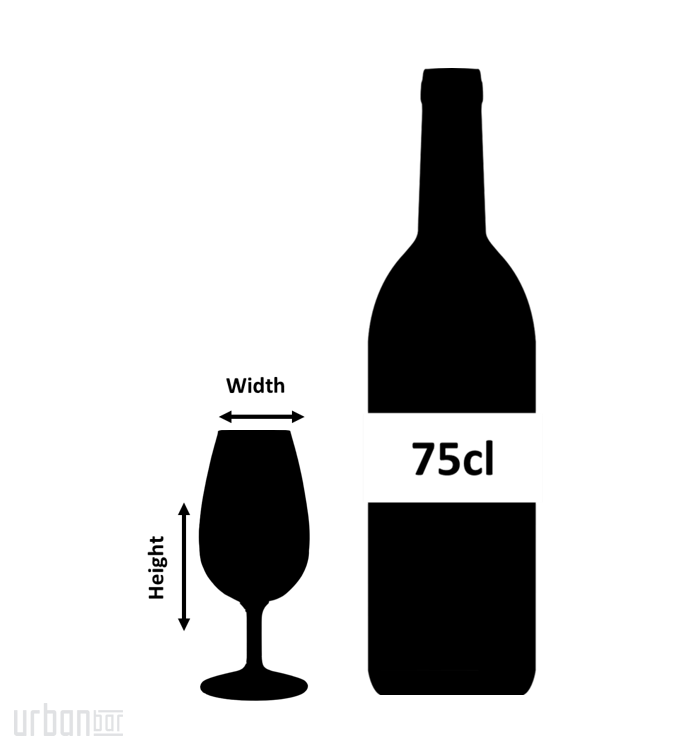 Vaso de degustación de whisky de destilería con líneas de calibre 14 cl