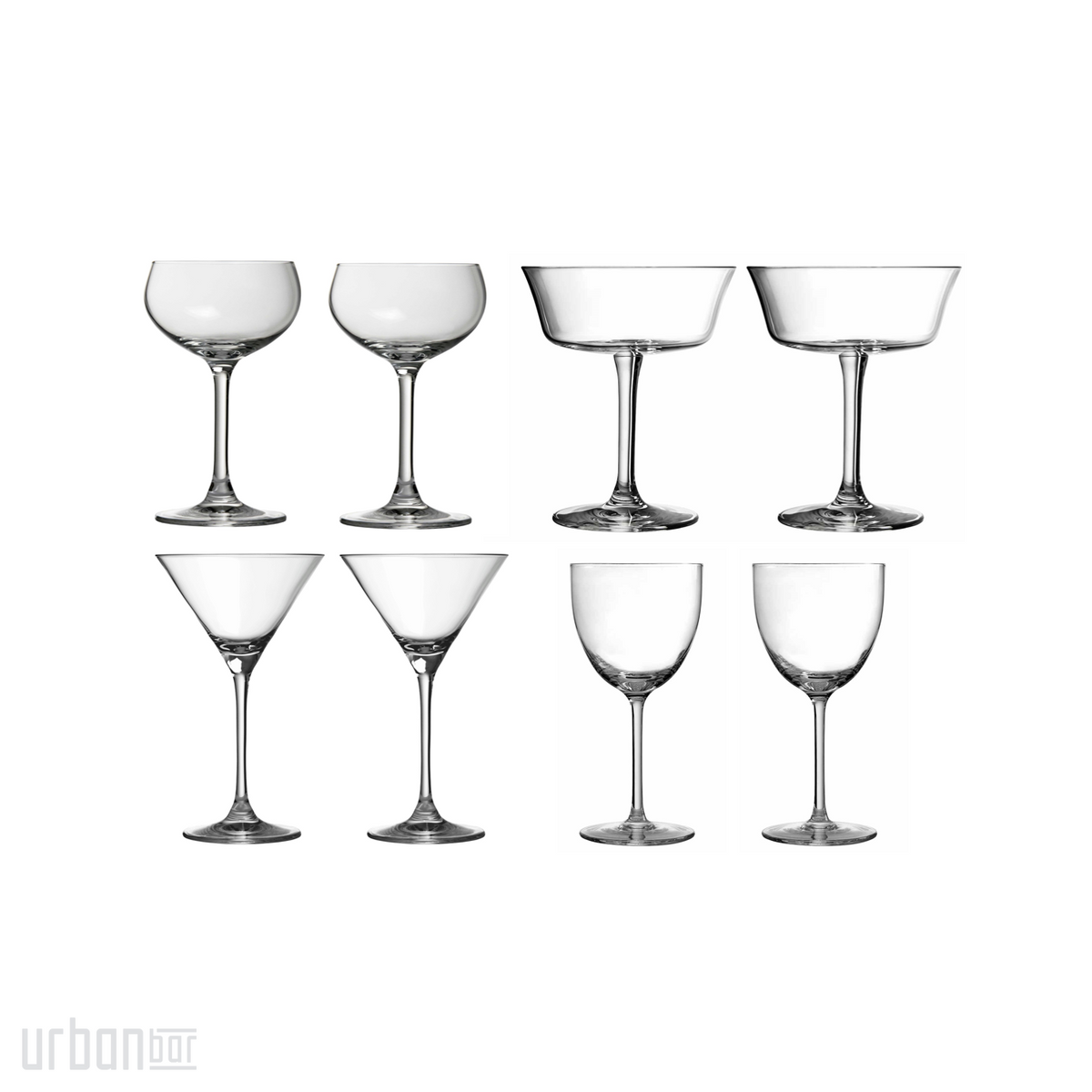 Cocktailgläser mit Stiel, Set für Zuhause – Urban Bar