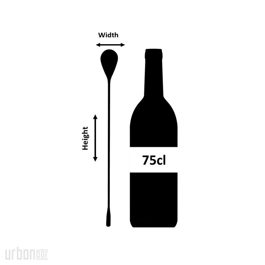 Cuchara de barra de acero inoxidable para cócteles Tiki de 30 cm