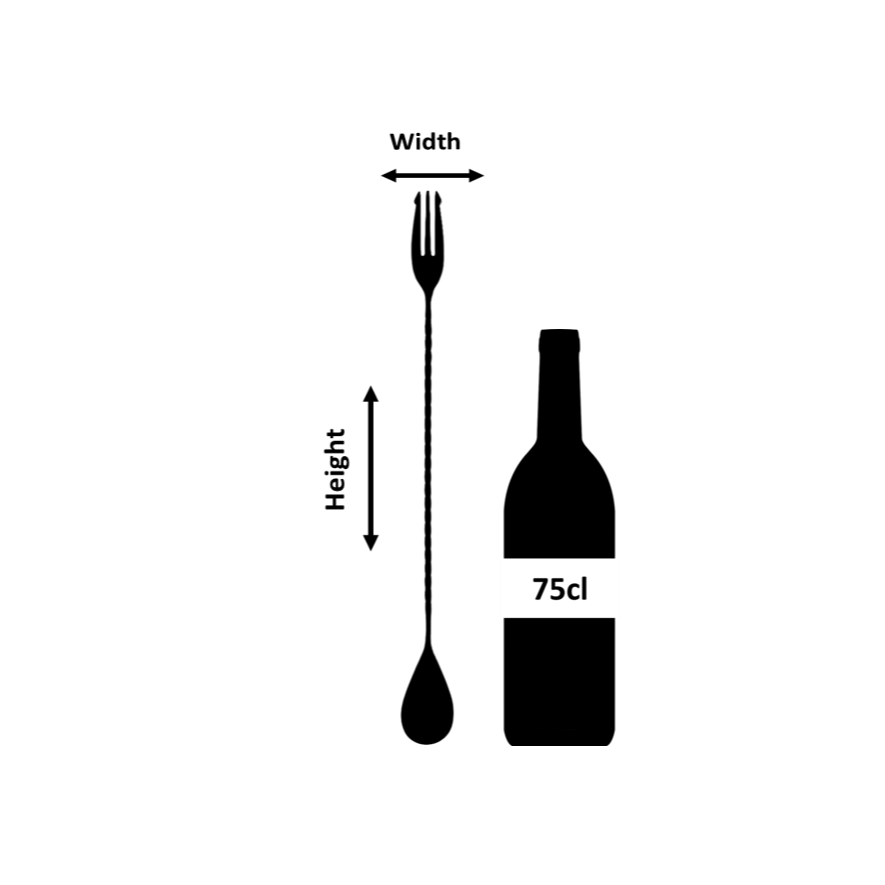 Cucchiaio da bar a tridente in rame 40cm