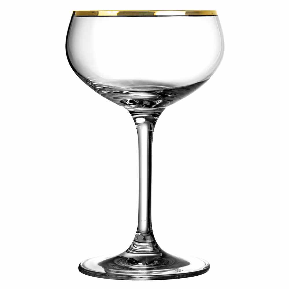 Gold Rim Champagne Glass Coupe 21cl