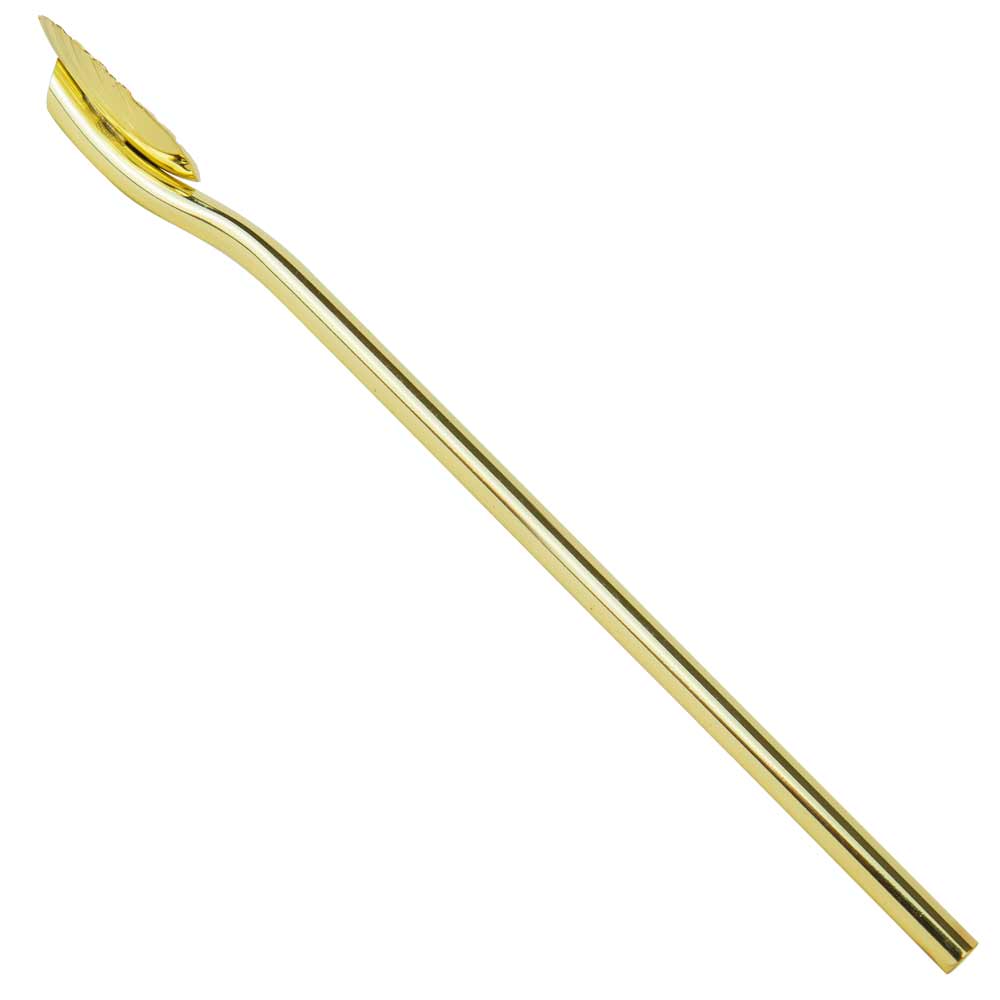 Gold Scallop Straw Stirrer 18cm (pack of 6)
