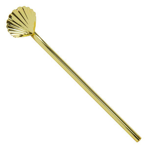 Gold Scallop Straw Stirrer 18cm (pack of 6)
