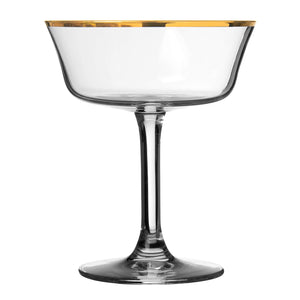 Gold Rim Fizzio Champagne Glass Coupe 26cl